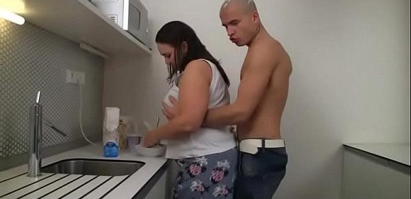  Huge ass fatty getting banged in the kitchen